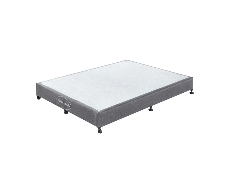 Mattress Base Ensemble King Size Solid Wooden Slat in Charcoal with Removable Cover