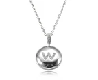 Personalized Letter 'W' Platinum Plated with CZ Fine Jewelry Beads Pendant Necklace