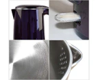 1.7 Litre 18/10 Food Grade Stainless Steel Electric Kettle Kitchen New Purple