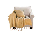 SOGA Coffee Tassel Fringe Knitting Blanket Warm Cozy Woven Cover Couch Bed Sofa Home Decor
