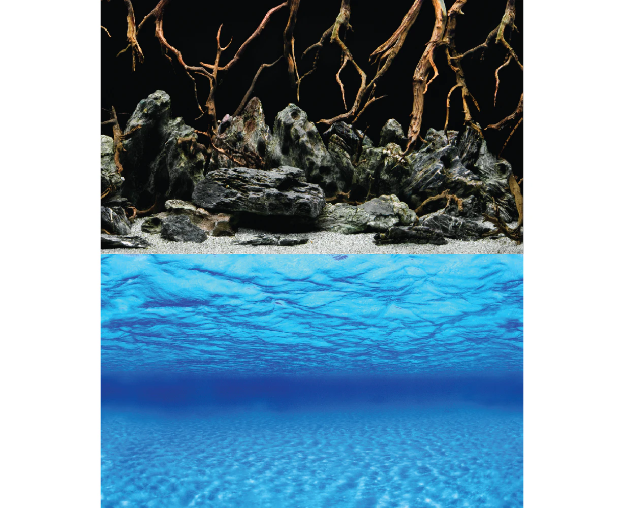 Aquarium Fish Tank Background Double Side Poster 3. 24"(60cm)*4ft(122cm)