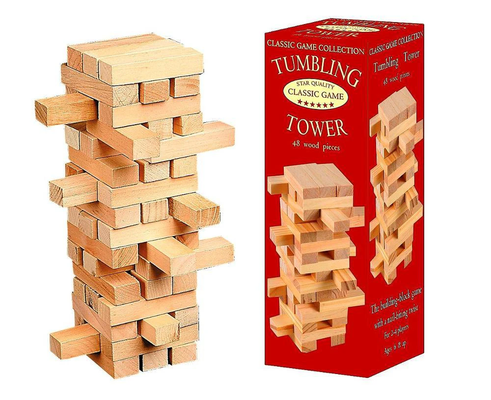 Tumbling Tower Wooden Blocks 48 Pieces  (HSN74231)