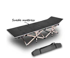 Camping Portable Stretcher Single Foldable Folding Bed Mattress Recliner Mat - grey