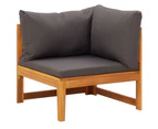 4 Piece Garden Lounge Set with Dark Grey Cushions Acacia Wood OUTDOOR