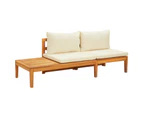 4 Piece Garden Lounge Set with Cream White Cushions Acacia Wood OUTDOOR