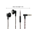 EP01 Earphone Line Control Heavy Bass 3.5mm Wired Stereo In-ear HiFi Sound Headset for Gaming-Black With Mic