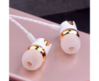 Universal Earphone Noise-canceling 1.2m Stereo Wired In-ear Earbud with Mic for Mobile Phone-Golden Type-c