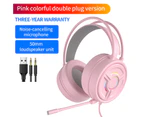 PSH-200 Wired Headphone Stereo Sound Effect Noise Reduction Cat Ear Shape HiFi Head-mounted Earphone for Listening to Music