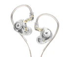 KZ EDXpro Wired Earphone Mega Bass Line Control Clear Ergonomic Dynamic Headphone Earbud for Recording Songs-Clear Without Mic
