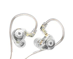 KZ EDXpro Wired Earphone Mega Bass Line Control Clear Ergonomic Dynamic Headphone Earbud for Recording Songs-Clear Without Mic