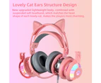 SY-G25 Wired Headphone RGB Lighting Omni-directional Mic Over-Ear Computer Headphone with Cute Cat Ear for E-sport