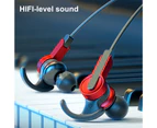 Wired Earphone In-ear Stereo Sound 3.5mm/Type-C Music Headphone Gaming Headset with Mic for Sports-Red B