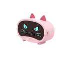 Bluetooth-compatible Speaker Mini Portable Alarm Clock Cute Cartoon Cat Wireless Loudspeaker for Outdoor-H