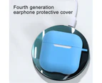 Dustproof Soft Silicone Wireless Bluetooth-compatible Earphones Case Protective Cover for Airpods Pro 4-Sky Blue