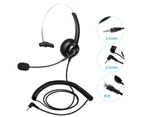H300 Telephone Headset Noise Cancelling High Fidelity Comfortable 3.5mm 2.5mm RJ9 MIC Customer Service Headset for Business-2.5mm Plug