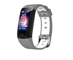Zero Bluetooth-compatible 4.0 Waterproof Silicone Smart Bracelet Sport Watch Fitness Tracker-Gray & White