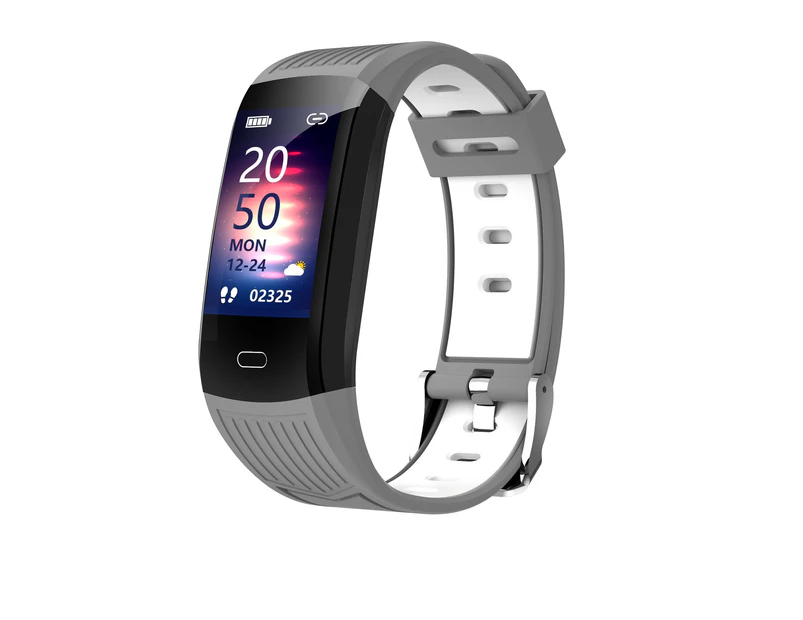 Zero Bluetooth-compatible 4.0 Waterproof Silicone Smart Bracelet Sport Watch Fitness Tracker-Gray & White