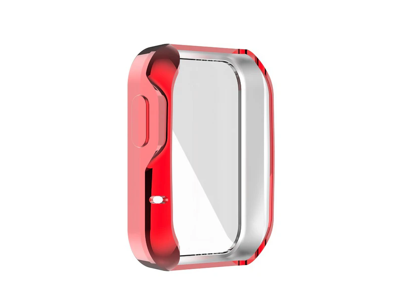TPU Anti-fall Dustproof Full-Screen Protection Smart Watch Case Protective Cover Shell for Xiaomi Mi Watch Lite Redmi-Plating red