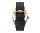 Fossil Men's 42mm Everett Automatic Eco Leather Watch - Black/Gold