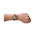 Fossil Men's 42mm Everett Automatic Eco Leather Watch - Black/Gold