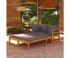 Sun Loungers with Dark Grey Cushions 2 pcs Acacia Wood