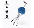 Costway Folding Walking Stick Seat Adjustable Aluminum Crutch Walking Cane W/Handle & Built-In LED Light for Elders Seniors Navy