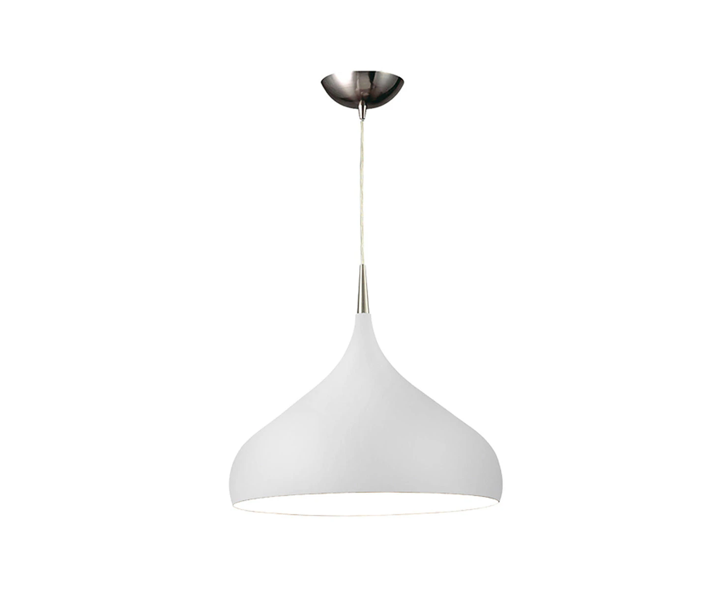 Modern Dome Shape Pendant Lights - White