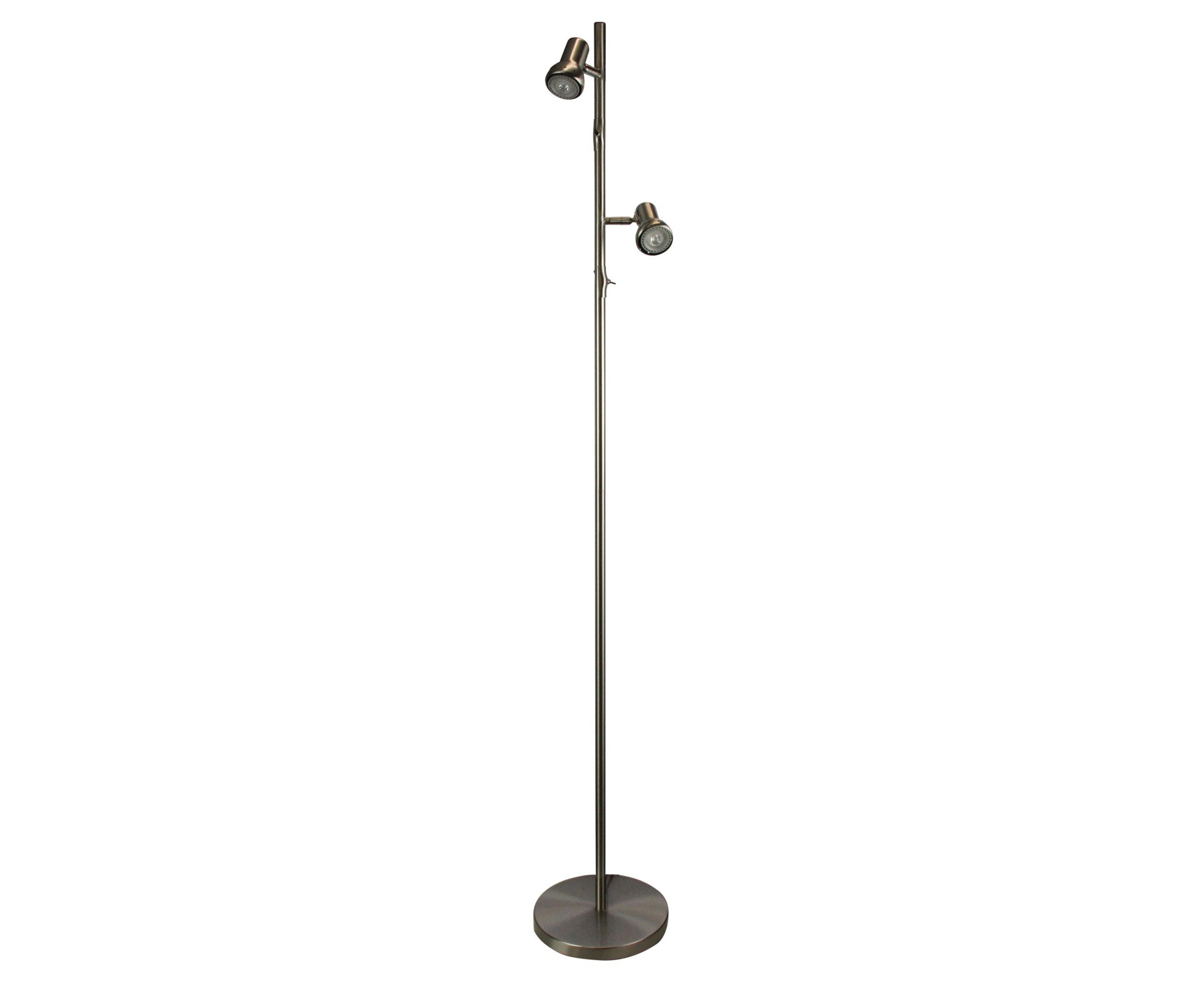 Twin Adjustable Antique Brass Floor Lamp