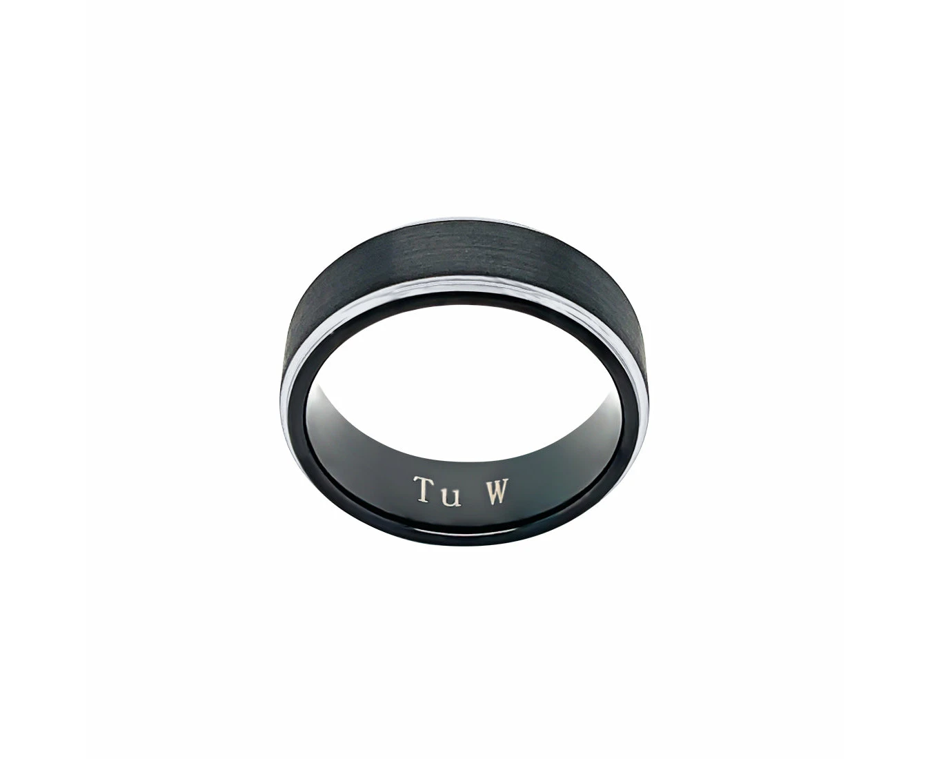 Bevilles Stanton Made for Men Tungsten Black Centre Ring