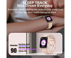 WIWU Y22 Large Screen Smart Watch Heart Rate Monitor Fitness Tracker for Android iOS-RoseGold