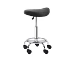 Artiss Salon Stool Saddle Swivel Chair Black