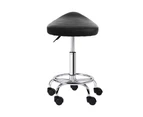 Artiss Salon Stool Saddle Swivel Chair Black