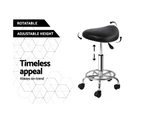 Artiss Salon Stool Saddle Swivel Chair Black