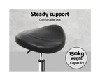 Artiss Salon Stool Saddle Swivel Chair Black