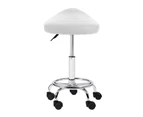 Artiss Salon Stool Saddle Swivel Chair White