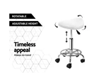 Artiss Salon Stool Saddle Swivel Chair White