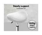 Artiss Salon Stool Saddle Swivel Chair White