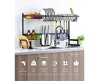 2-Tier 85cm Stainless Steel Kitchen Shelf Organizer Dish Drying Rack Over Sink