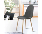 Artiss 4x Dining Chairs Armchair Fabric Seat Kitchen Cafe Modern Iron Dark Grey