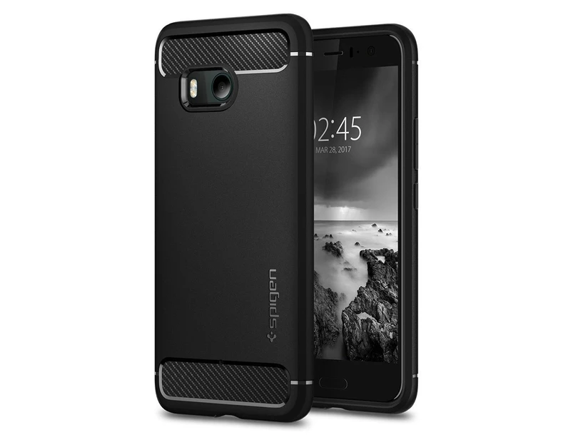 Spigen HTC U11 Case, Genuine SPIGEN Rugged Armor Resilient Ultra Slim Cover for HTC [Colour:Black]