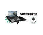 Artiss Laptop Desk Table Fan Cooling Black 60CM