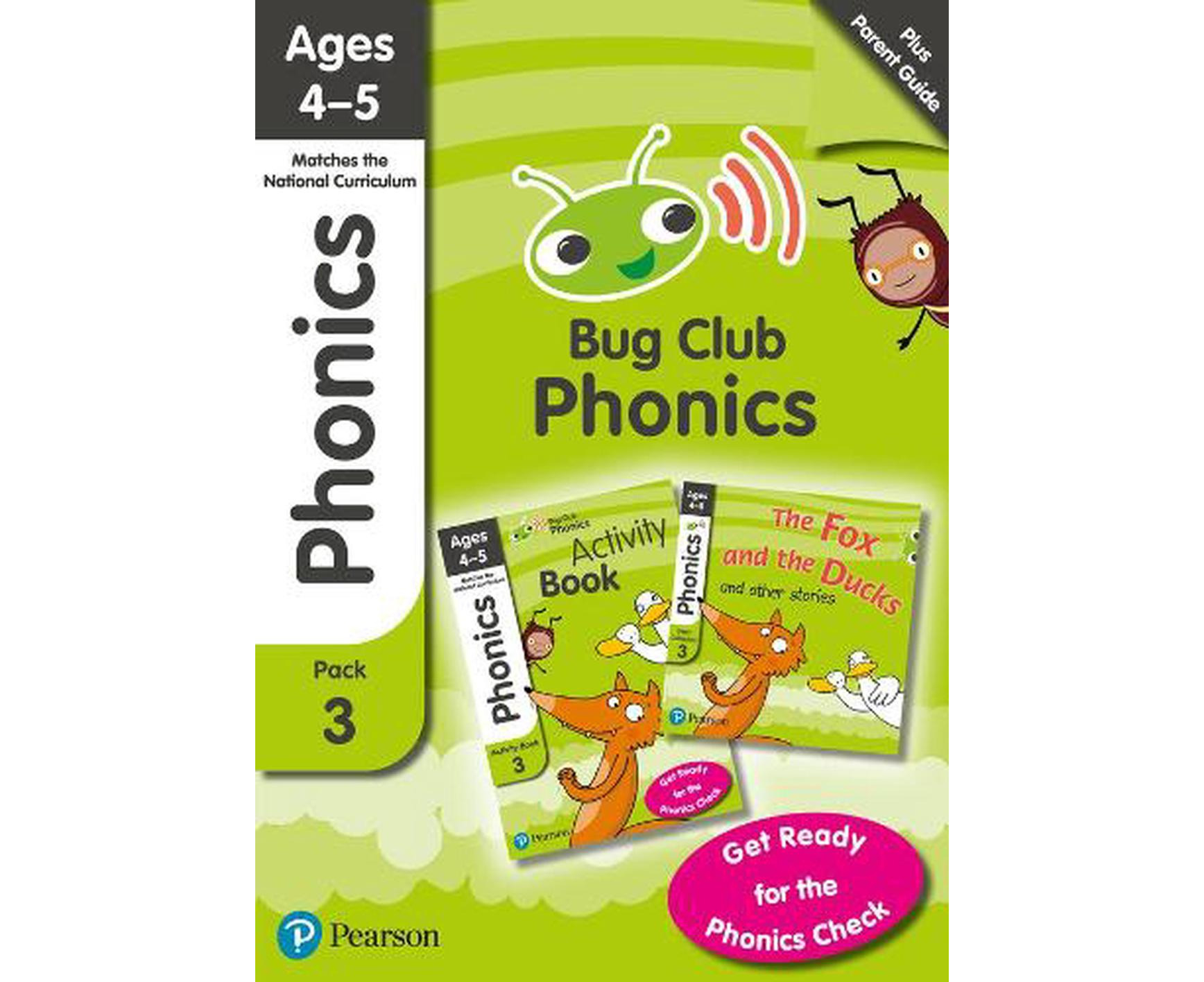 Phonics - Learn At Home Pack 3 (bug Club), Phonics Sets 7-9 for Ages 4-5  (six Stories + Parent Guide + Activity Book) 