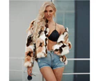 Lookbook Ladies Faux Fur Jacket Fashion Winter Cardigan Cocktail Party Wear