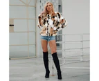 Lookbook Ladies Faux Fur Jacket Fashion Winter Cardigan Cocktail Party Wear