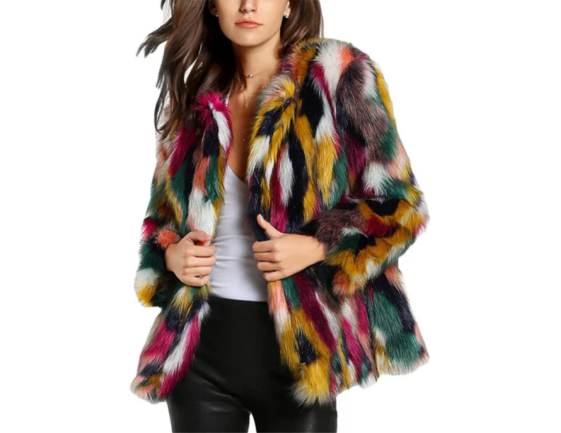 Lookbook Womens Winter Luxury Faux Fur Coat Warm Plush Cardigan Jacket