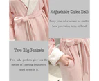 Lookbook Womens Winter Robe Soft Plush Warm Spa Long Bathrobe Pajamas-Pink