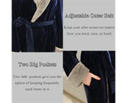 Lookbook Womens Winter Robe Soft Plush Warm Spa Long Bathrobe Pajamas-Navy Blue