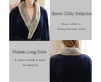 Lookbook Womens Winter Robe Soft Plush Warm Spa Long Bathrobe Pajamas-Navy Blue