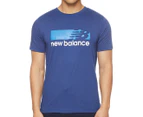 New Balance Men's Sport Bold Logo Tee / T-Shirt / Tshirt - Blue