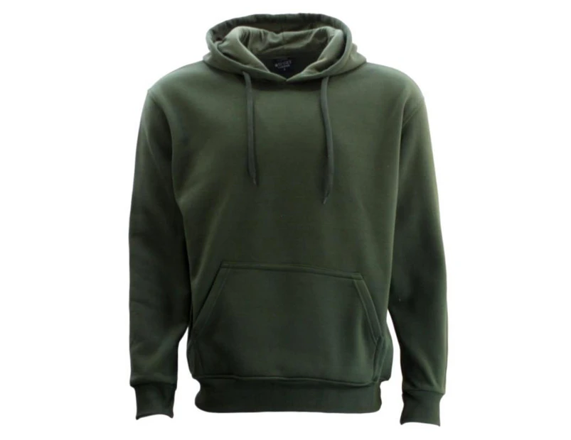 Adult Men's Unisex Basic Plain Hoodie - Olive